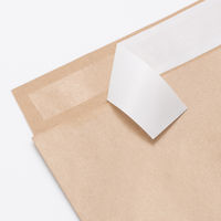 スーパーバッグ 薄マチ宅配袋（紙製） ラミネート加工 茶 ネコポス対応サイズ 封かんシール付 1パック（50枚入）