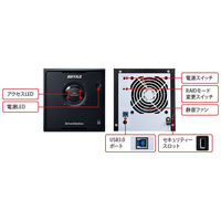 外付けHDD 8TB 4ドライブ ドライブステーション HDD HD-QL8TU3/R5J 1台 バッファロー（直送品）