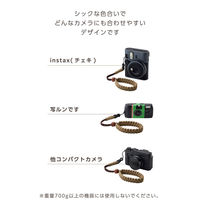 カメラストラップ 手首用 チェキ instax 写ルンです コンデジ対応 ブラウン IC-STHKNBR エレコム 1個（直送品）
