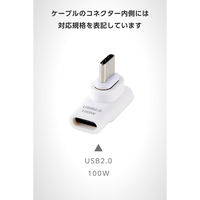 USB-C マグネット 変換アダプタ L字型 100W PD対応 着脱式コネクタ 白 MPA-CECMAADLWH エレコム 1個（直送品）