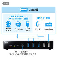 サンワサプライ TypeーC接続・HDMI接続対応パソコン切替器(エミュレーション非搭載) SW-KVM2DK 1個