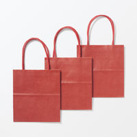 無印良品 紙袋 小 赤 ３枚 約幅１２×奥行７×高さ１３．５ ｃｍ 1セット（1個（3枚入）×2） 良品計画