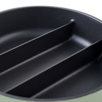 センターエッグトリプルパン mini 20cm オリーブ A-78052 1個 仕切りフライパン IH・ガス火対応 アーネスト