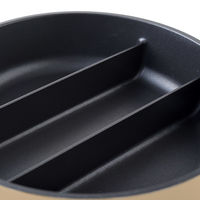 センターエッグトリプルパン mini 20cm カフェラテ A-78053 1個 仕切りフライパン IH・ガス火対応 アーネスト