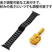 Apple Watch アップルウォッチ 44mm 42mm バンド ステンレス ブラック AW-44BDSS3BK エレコム 1個（直送品）