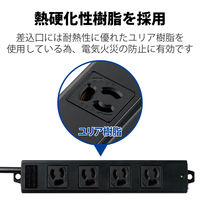 延長コード 電源タップ 二重構造 3m 3ピン 4個口 マグネット付 抜け止め 黒 T-WRM3430LGB/RS エレコム 1個（直送品）