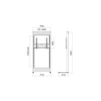ハヤミ工産 HAMILeX PU 壁寄スタンド ～65V型 幅718×奥行412×高さ1621mm ブラック 1台（直送品）