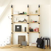 LABRICO(ラブリコ) 2×4棚受シングル マットブラック DXK-2 平安伸銅工業 1セット（直送品）