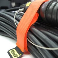 RIP-TIE（リップタイ） ケーブルラップ ゴムひも 25.4mmX609.6mm 100本入 ネオンピンク HE-24-100-NP（直送品）