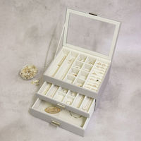 MOJYU ジュエリーボックス アシャ 3段 グレージュ JWB-023 1台（直送品）