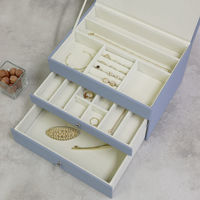 MOJYU ジュエリーボックス ゲージ 3段 ゼニスブルー JWB-010 1台（直送品）