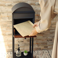 MOJYU シモン スタンドポスト ダークグレー/ブラウン木目 1台（直送品）