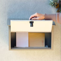 MOJYU リア 壁掛けポスト ミルクティーベージュ/ホワイト木目 1台（直送品）