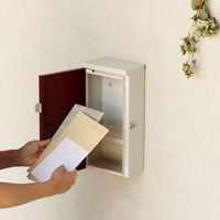 MOJYU ノラ 壁掛けポスト ボルドー/グレージュ 1台（直送品）