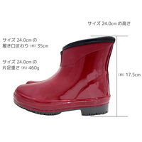 ジェイワークスプランニング レディース防寒ショートブーツ ピンスパイク付き ワイン 22.5cm WB1814 1足（直送品）