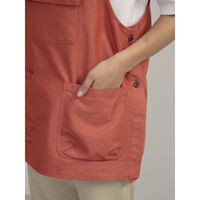 ウェーブ エプロン カラーデニムビブエプロン 無地 COCOWALK オレンジ 417115 1個（直送品）