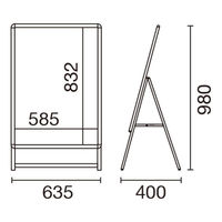 友屋 A型ボード スリムグリップA A1 ロー片面シルバー 56980A1S 1ケース(1個)（直送品）