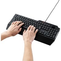 ゲーミングキーボード 有線 メンブレン フル リストレスト付 ボリュームダイヤル ブラック TK-G02UMBK エレコム 1個