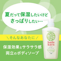 ハダカラ（hadakara）ボディソープ さらさらタイプ グリーンシトラスの香り ポンプ 480ml ライオン