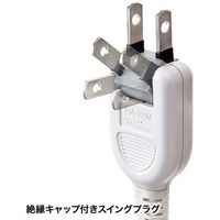 延長コード 電源タップ 3m 2P（ピン） 2個口 シャッター ライトグレー TAP-B110USH-3W サンワサプライ 1本