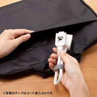 延長コード 電源タップ 0.5m 2P（ピン） 2個口 ライトグレー TAP-M605W サンワサプライ 1個