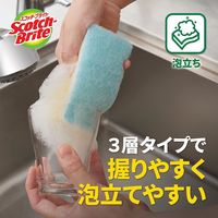 スリーエム（3M）スコッチブライト 泡立ちゆたか ソフトスポンジ 抗菌 キッチン キズつけない ピンク WS-77KP（1個入）