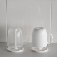 コップ取っ手付き スタンドセット ホワイト W613W 1個 マーナ