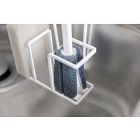 tower（タワー） 蛇口にかけるスポンジ&ブラシホルダー ホワイト 1個 山崎実業 キッチン収納