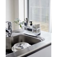 tower（タワー） 水が流れるスポンジ&ボトルホルダー ホワイト 1個 山崎実業 キッチン収納