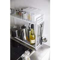 tower（タワー） コンロ横ラック2段 ホワイト 1個 山崎実業 キッチン収納