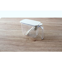 調味料ポット 調味料ケース ホワイト 1個 マーナ 小さじスプーン付 調味料入れ キッチン用品