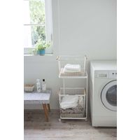 【アウトレット】tosca（トスカ） ランドリーワゴン+バスケット ホワイト 1個 山崎実業 【送料無料】　【終売品】