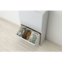 リス 通路で使える分別ダストボックス ワイド 2段 2P ゴミ箱 スリム 縦型 上段22.5L＋下段22.5L グレー GPRB058 1台