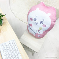 MORIPiLO ちいかわ クッション (ふわふわダイカットクッション) グッズ 背もたれ ピンク 33x43x10cm 可愛い 柔らかめ  キャラクター
