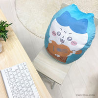 MORIPiLO ハチワレ クッション (ふわふわダイカットクッション) グッズ 背もたれ ブルー 33x43x10cm 可愛い 柔らかめ  キャラクター