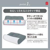 MORIPiLO 枕 ストレートネック 矯正 (整骨院監修 高さ調整できるスマホ首まくら) 洗える 約33x50x9~12cm グレー (ハードパイプ 硬め)