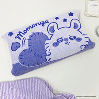 MORIPiLO 枕カバー タオル地 約32x52cm ちいかわ モモンガ グッズ  洗える 35×50~43×63cm枕対応 のびのび 伸縮タイプ パープル