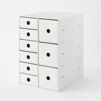 無印良品 再生ポリプロピレン入り小物収納ボックス６段 ホワイトグレー 約幅１１×奥行２４．５×高さ３２ｃｍ 良品計画