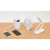 TOHO 大容量コンパクトバッテリー&ソーラーパネルセット ホワイト a3448220 1台（直送品）