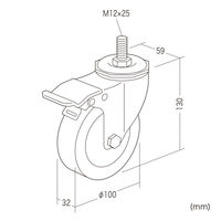 サンワサプライ ディスプレイスタンド交換用キャスター 幅100×奥行59×高さ130mm P-CR-PLCAST1 1個（直送品）