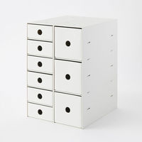 無印良品 ポリプロピレン小物収納ボックス3段 A4タテ ホワイトグレー 約幅11×奥行24.5×高さ32cm 良品計画（わけあり品）