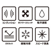 おたふく手袋 長袖クルーネック ストレッチ 黒 4L JW-623 1枚（直送品）