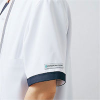 【再検品商品】住商モンブラン ジャケット メンズ 半袖 ホワイト×ネイビー PP202-19_M（わけあり品）