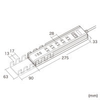サンワサプライ  USB充電機能付きタップ　スタンド付き（2P・5個口・1.5m・ブラック） TAP-B47UC-15BK（直送品）