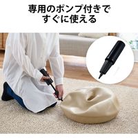 バランスボール 50cm ドーナツ型 高耐久 空気ポンプ付 アイボリー HCF-BBDLIV エレコムヘルスケア 1個