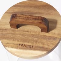 ウッドロングガラスキャニスター(1000ml) クリア LAKOLE/ラコレ