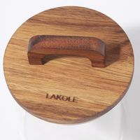 ウッドロングガラスキャニスター(700ml) クリア LAKOLE/ラコレ