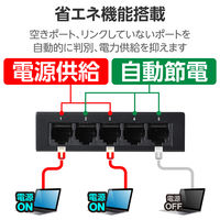 エレコム スイッチングハブ LAN ハブ 5ポート Giga対応 メタル筐体 EHC-LG05M-B 1個