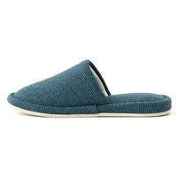 スリッパ 外縫いタイプ 室内 洗濯可 静音 滑り止め付 Mサイズ ダークブルー 1足 オリジナル