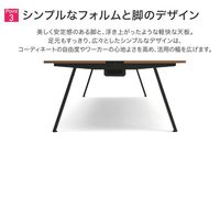 【組立設置込】プラス ジェネラ フリーデスク両面ストレート ベースセット 幅1600×奥行1425×高さ720mm ミディアムウッド/ブラック 1台（直送品）